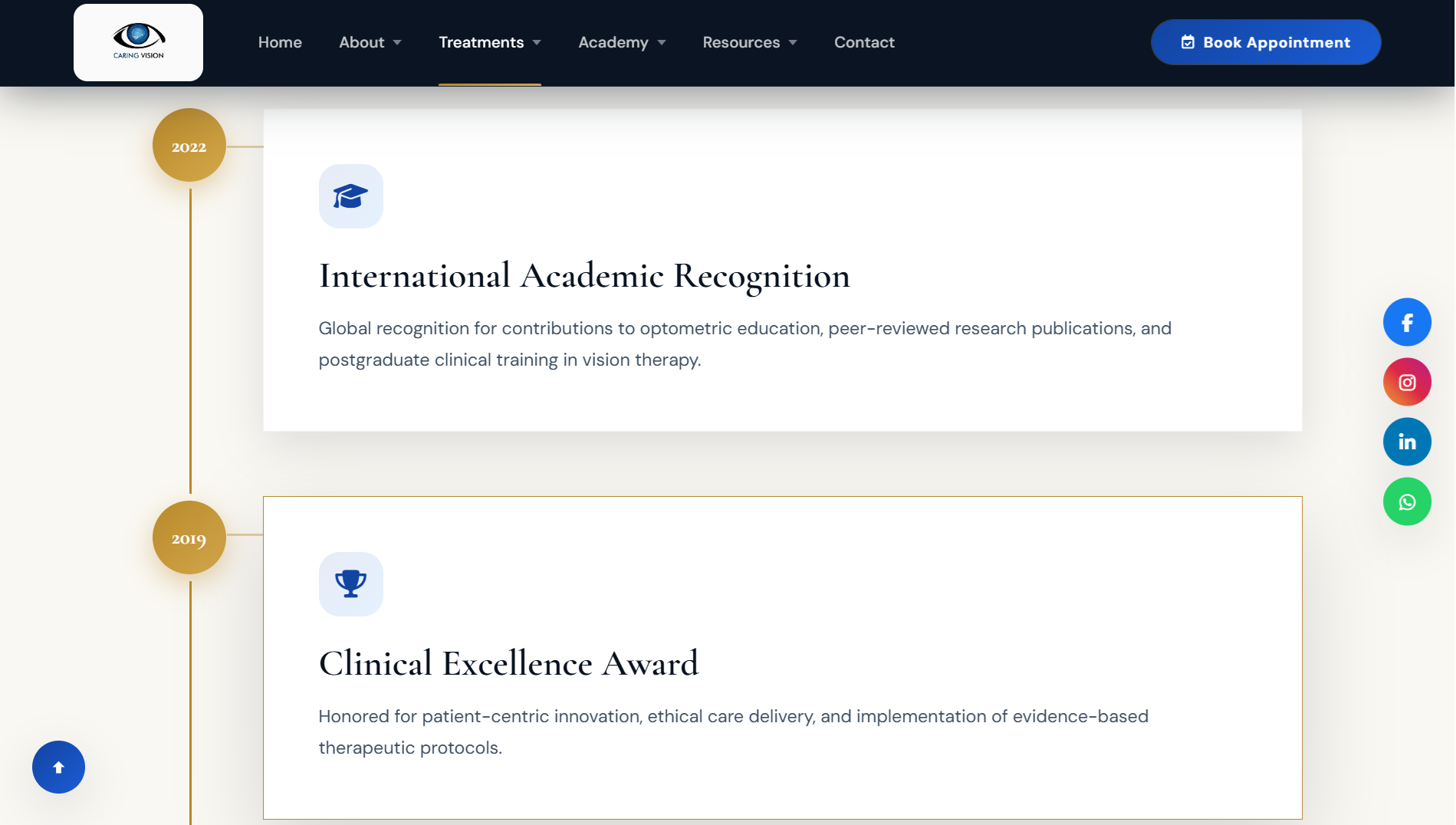 Hospital website legacy section