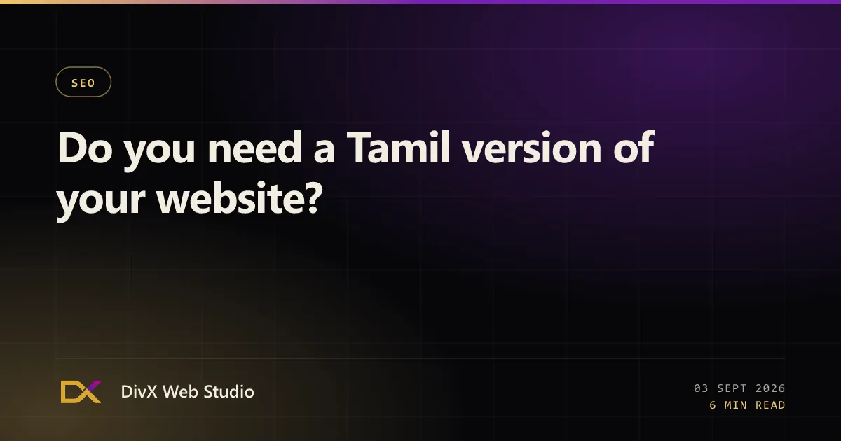 Do you need a Tamil version of your website? | DivX Web Studio
