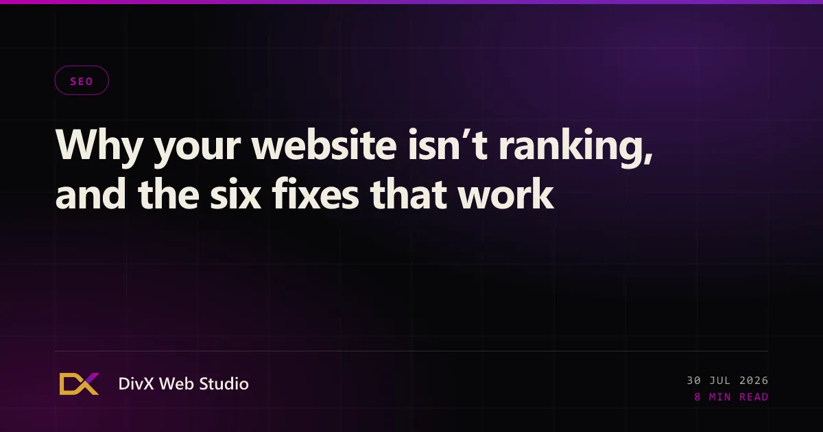 Why your website isn’t ranking, and the six fixes that work | DivX Web Studio